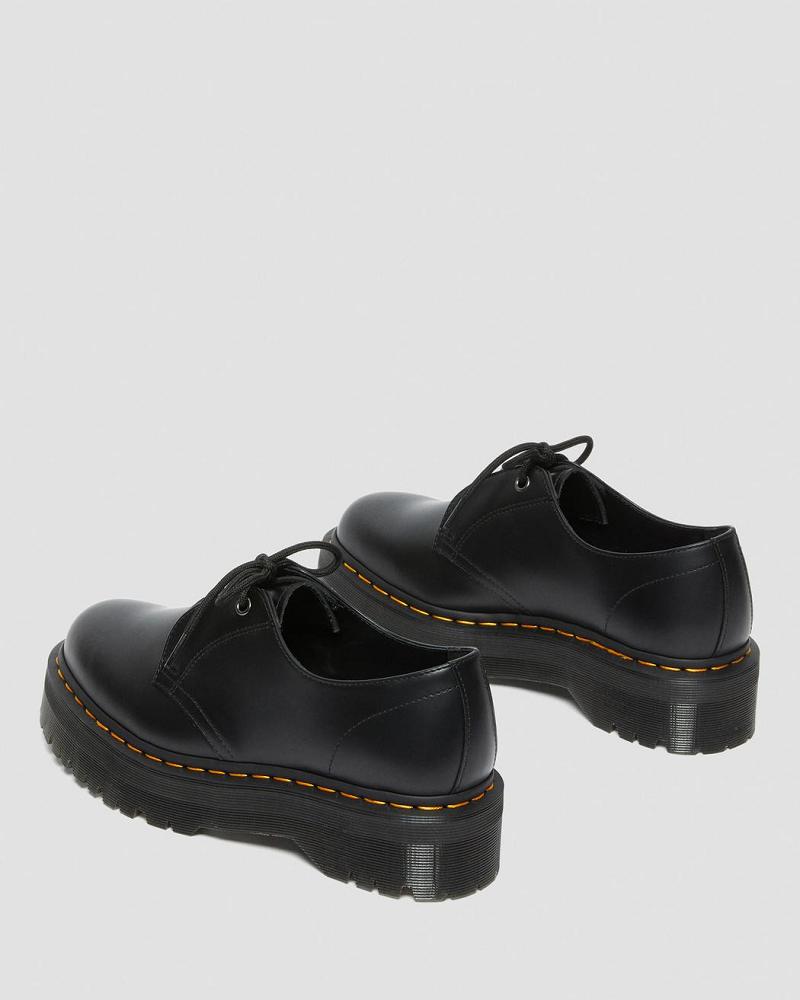 Men's Dr Martens Jarrick Lo Smooth Leather Platform Shoes Black | AU 626AHK